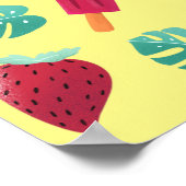 Popsicle, Cherry, aardbei en watermeloenen Poster (Hoek)