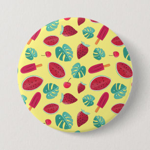 Popsicle, Cherry, aardbei en watermeloenen Ronde Button 7,6 Cm