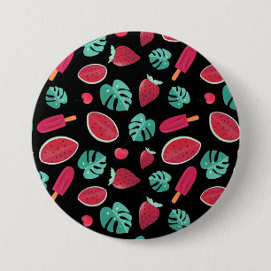 Popsicle, Cherry, aardbei en watermeloenen Ronde Button 7,6 Cm