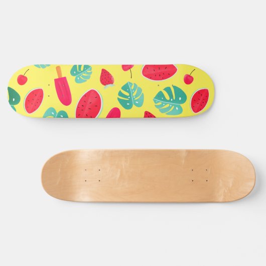 Popsicle, Cherry, aardbei en watermeloenen Skateboard (Horizontaal)