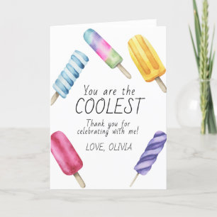 Popsicle d'anniversaire d'été à l'aquarelle merci