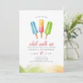 Popsicle été Anniversaire Fête Invitation (Debout devant)