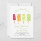 Popsicle Été Anniversaire Invitations (Devant)