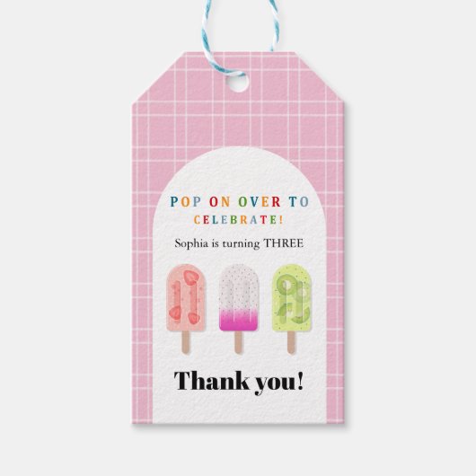 Popsicle Feestje Cadeaulabel (Voorkant)