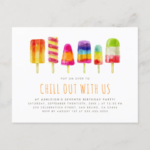 Popsicle Feestje Uitnodiging Kinderverjaardagsfe Briefkaart