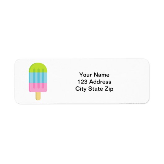 Popsicle glace lolly étiquettes d'adresse de retou (Devant)