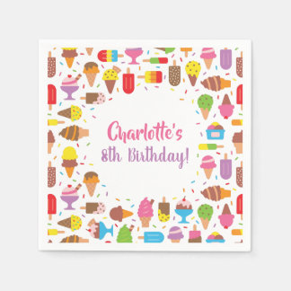 Popsicle Ice Cream Girls Verjaardagsfeestje Servet