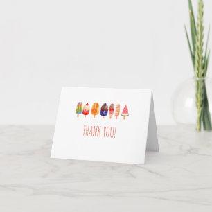 Popsicle ijs bedankkaartjes. briefkaart