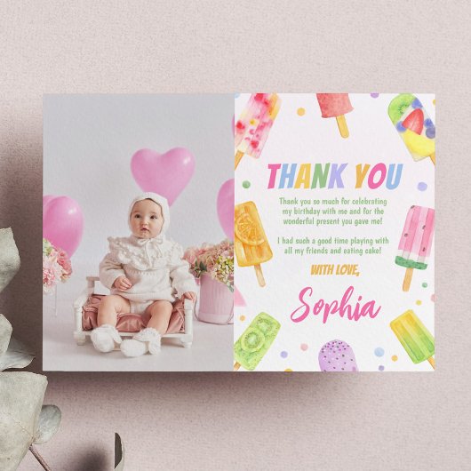 Popsicle IJskaart Bedankt Zomerfeest