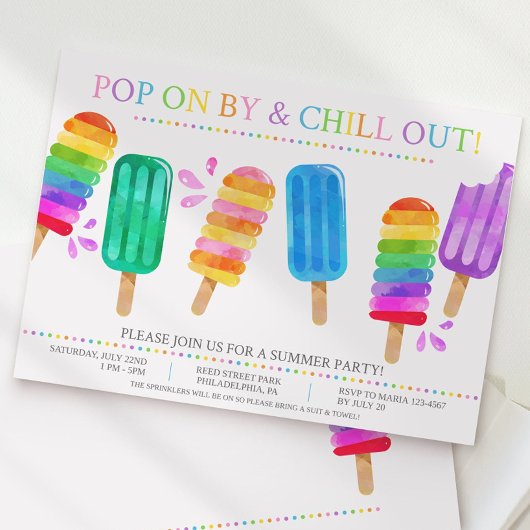 Popsicle Invitation été, fête d'été Voisinage