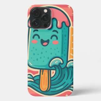 Popsicle Kawaii - iPhone Glace Souriante Été 13 Pro Max Hoesje