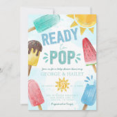 Popsicle klaar voor Pop Baby shower Invitation Kaart (Voorkant)