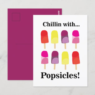 Popsicle Kleurrijke Zoete Zomer Briefkaart