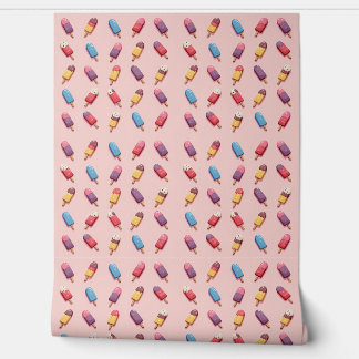 Popsicle Parade in Pink Ice Cream II Behang