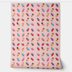 Popsicle Parade in Pink Ice Cream V Behang