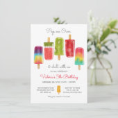 Popsicle Party Birthday Summer Kaart (Staand voorkant)