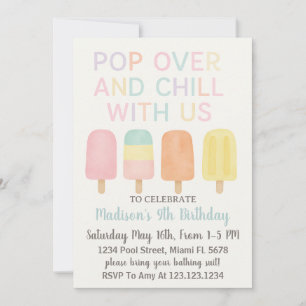 Popsicle Party Kids verjaardagsuitnodiging Kaart
