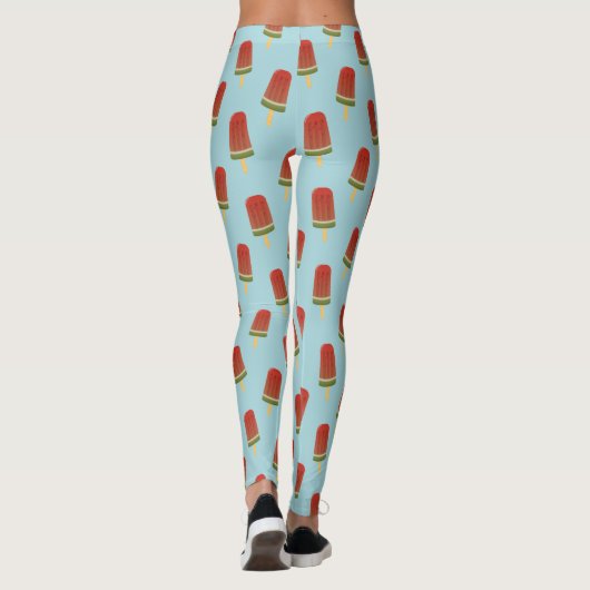 Popsicle Pattern Blue Summer Ice Cream Leggings (Achterkant)