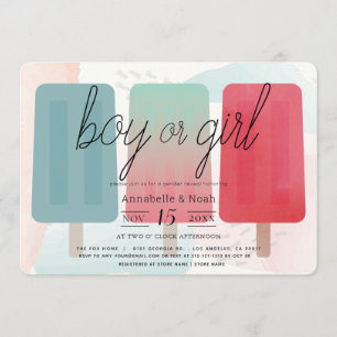 Popsicle Pink & Blue Genderonthulling Kaart