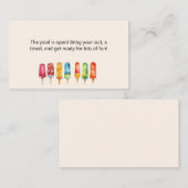 Popsicle Pool Party Invoegen Kaart voor uitnodigin (Voorkant / Achterkant)