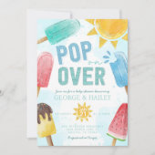 Popsicle Pop op over Baby shower uitnodiging (Voorkant)