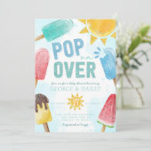 Popsicle Pop op over Baby shower uitnodiging (Staand voorkant)