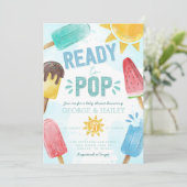 Popsicle Prêt à pop Baby shower Invitation (Debout devant)