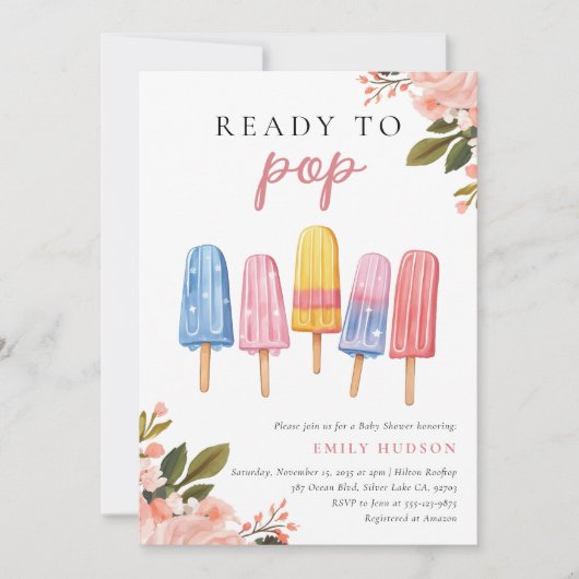 Popsicle Prêt à pop Baby shower Invitation (Devant)