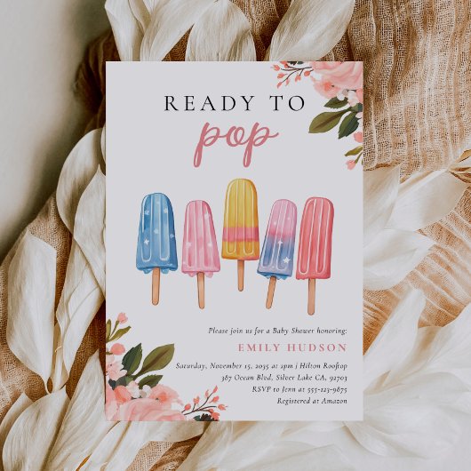 Popsicle Prêt à pop Baby shower Invitation