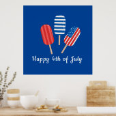 Popsicle rood wit blauw modern minimalistisch poster (Keuken)
