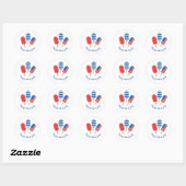 Popsicle rood wit blauw modern minimalistisch ronde sticker (Vel)