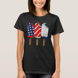 Popsicle Rood Wit Blauw US vlag 4th of July Amerik T-shirt