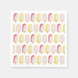 Popsicle Sticks Colorful Pastel Summer Pattern Servet