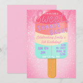 Popsicle Summer Bash Verjaardag Uitnodiging (Voorkant / Achterkant)