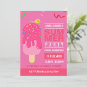 Popsicle Summer Girl Anniversaire invitation de fê (Debout devant)