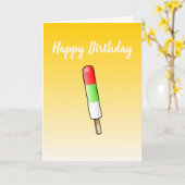 Popsicle sur la carte d'anniversaire de voeux plié (Fleur jaune)