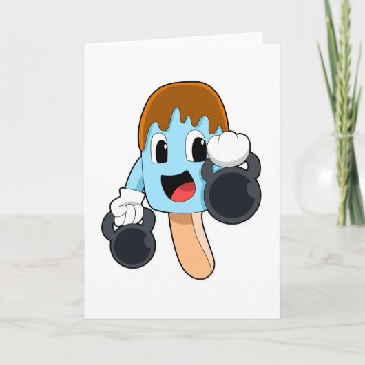 Popsicle tijdens krachttraining met halters kaart (Voorkant)