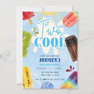 Popsicle Twee Koele Zomer Jongen 2e Verjaardag Kaart