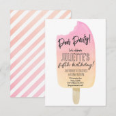 Popsicle verjaardagsfeestje zomer uitnodiging bewe (Voorkant / Achterkant)