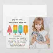 Popsicle verjaardagsuitnodiging voor kinderen kaart (Voorkant / Achterkant)