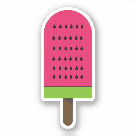 Popsicle Watermeloen Illustratie Sticker (Voorkant)