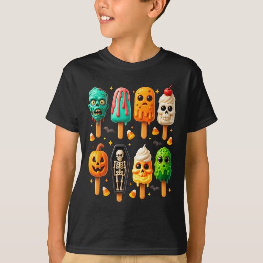 Popsicle Zomer Spooky Halloween Ice Cream Zomer T-shirt (Voorkant)