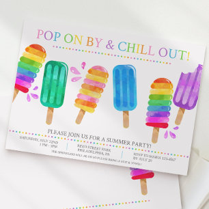 Popsicle Zomer uitnodiging, Zomerfeest Buren Kaart