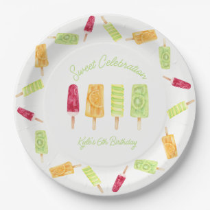 Popsicle Zomer Verjaardagsfeest Papieren Bordje