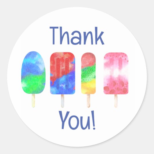 Popsicle Zomerfeest Ronde Sticker (Voorkant)