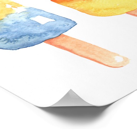 Popsicles affiche customisée brillante. Glace (Coin)
