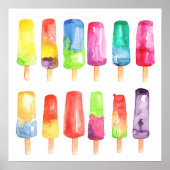 Popsicles affiche customisée brillante. Glace (Devant)
