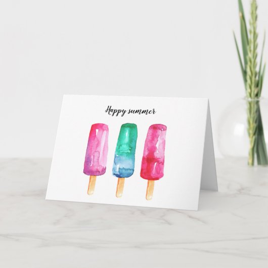 Popsicles carte de voeux customisée lumineuse. (Devant)
