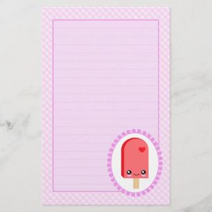 popsicles Cherry Fruit Kawaii Stationery Briefpapier