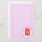  popsicles Cherry Fruit Kawaii Stationery Briefpapier (Voorkant / Achterkant)